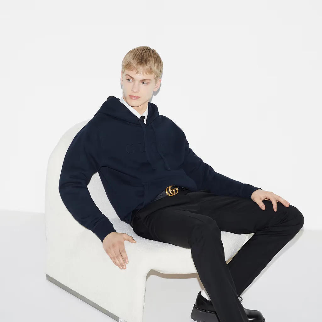 Embroidered Cotton Jersey Hooded Sweatshirt