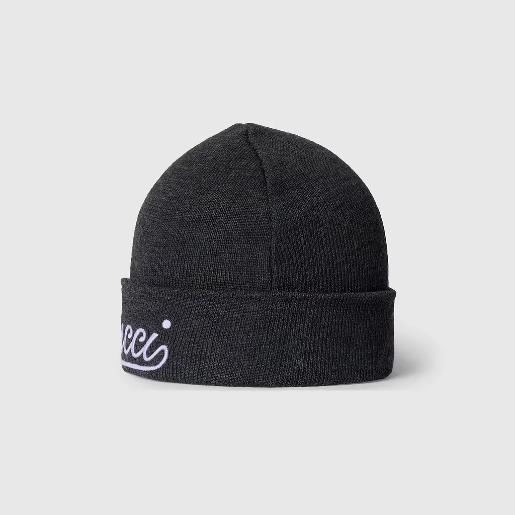 Wool Hat With Gucci Embroidery