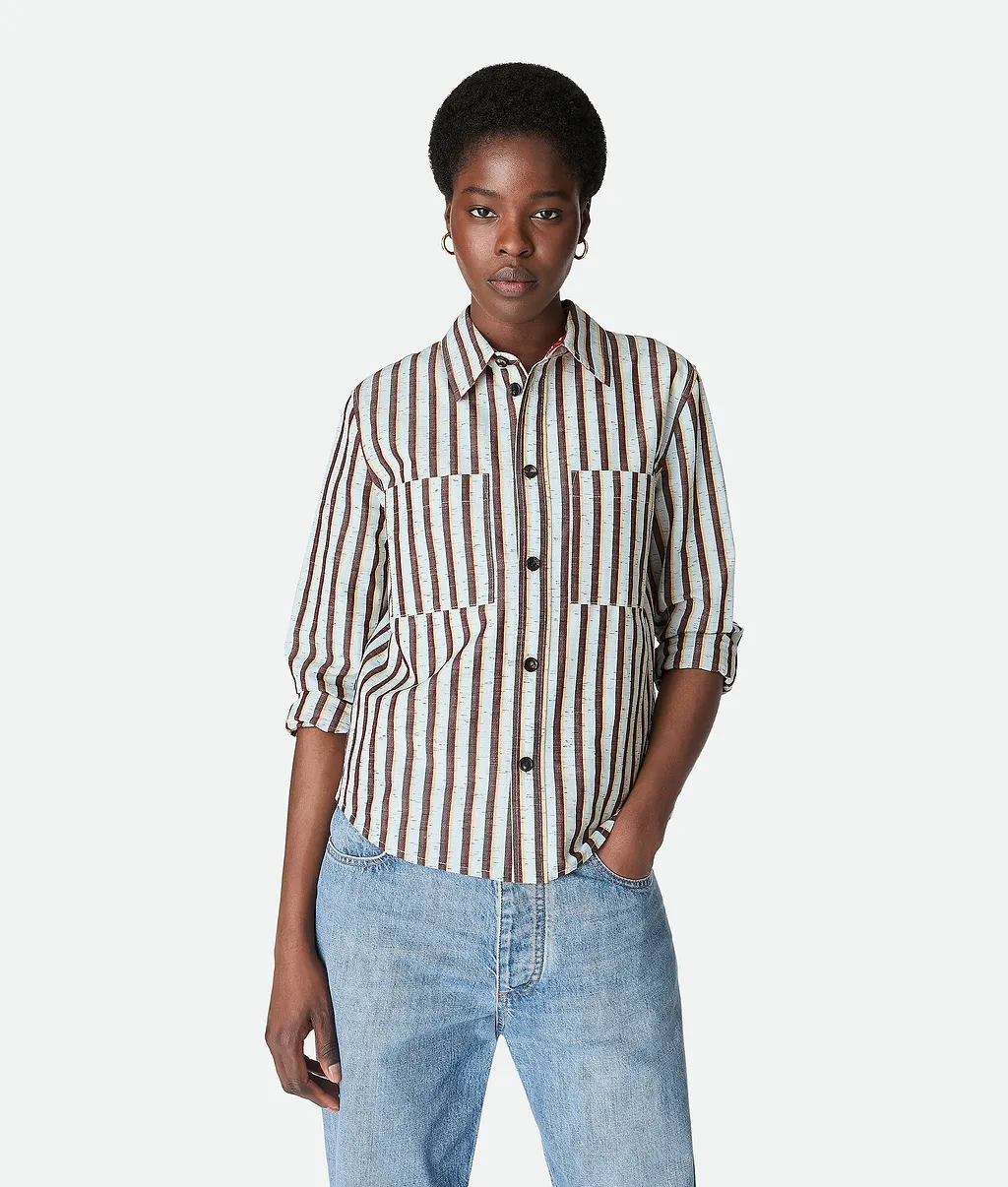 Cotton And Linen Stripe Shirt