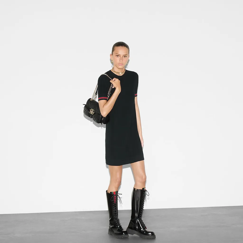 Extra Fine Wool Dress With Web
