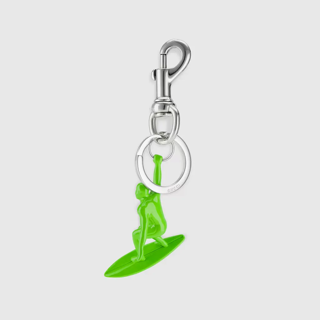 Engraved Surfer Keychain Charm