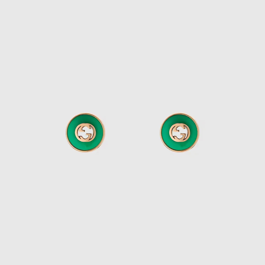 Gucci Interlocking 18K Stud Earrings