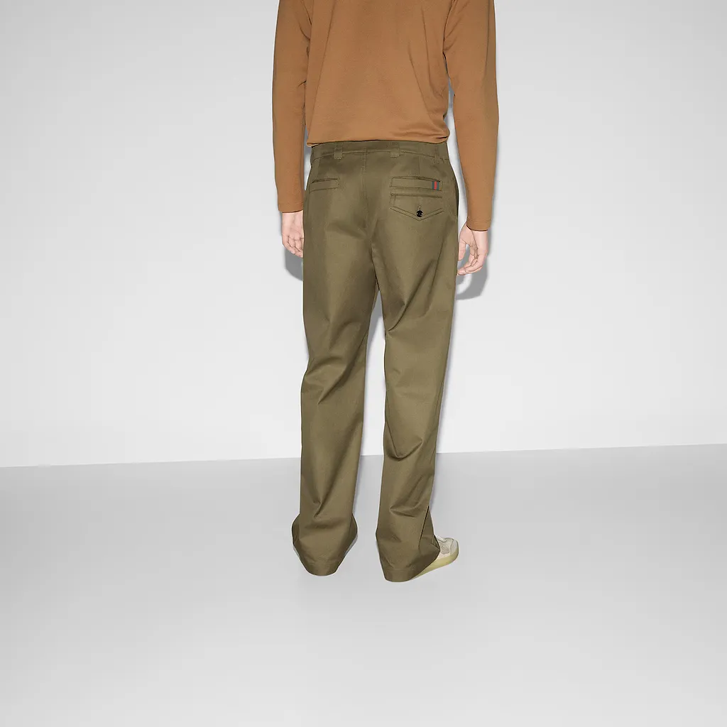 Cotton Twill Trousers With Web