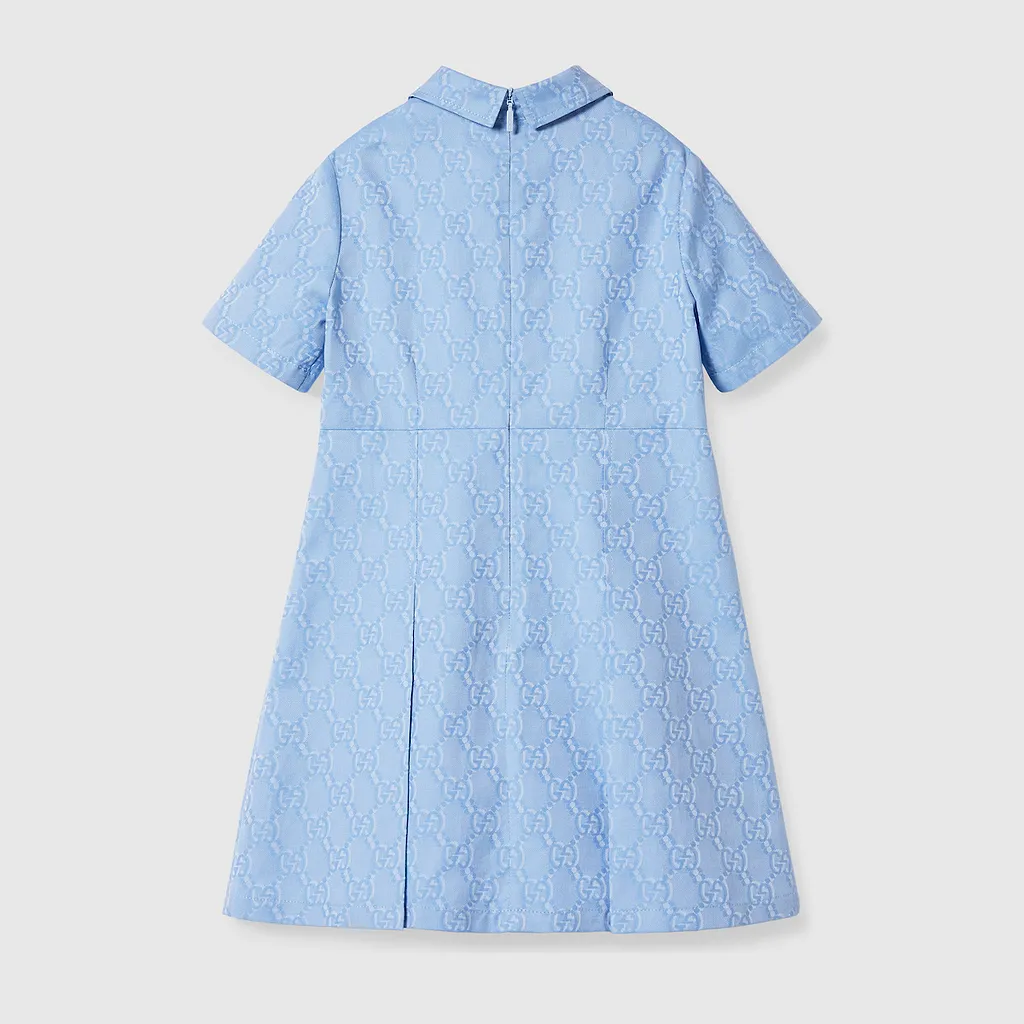 Children's Cotton Dress With Gg Shadow