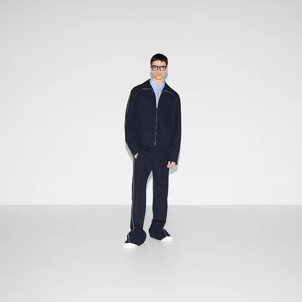 Embroidered Wool Twill Jacket