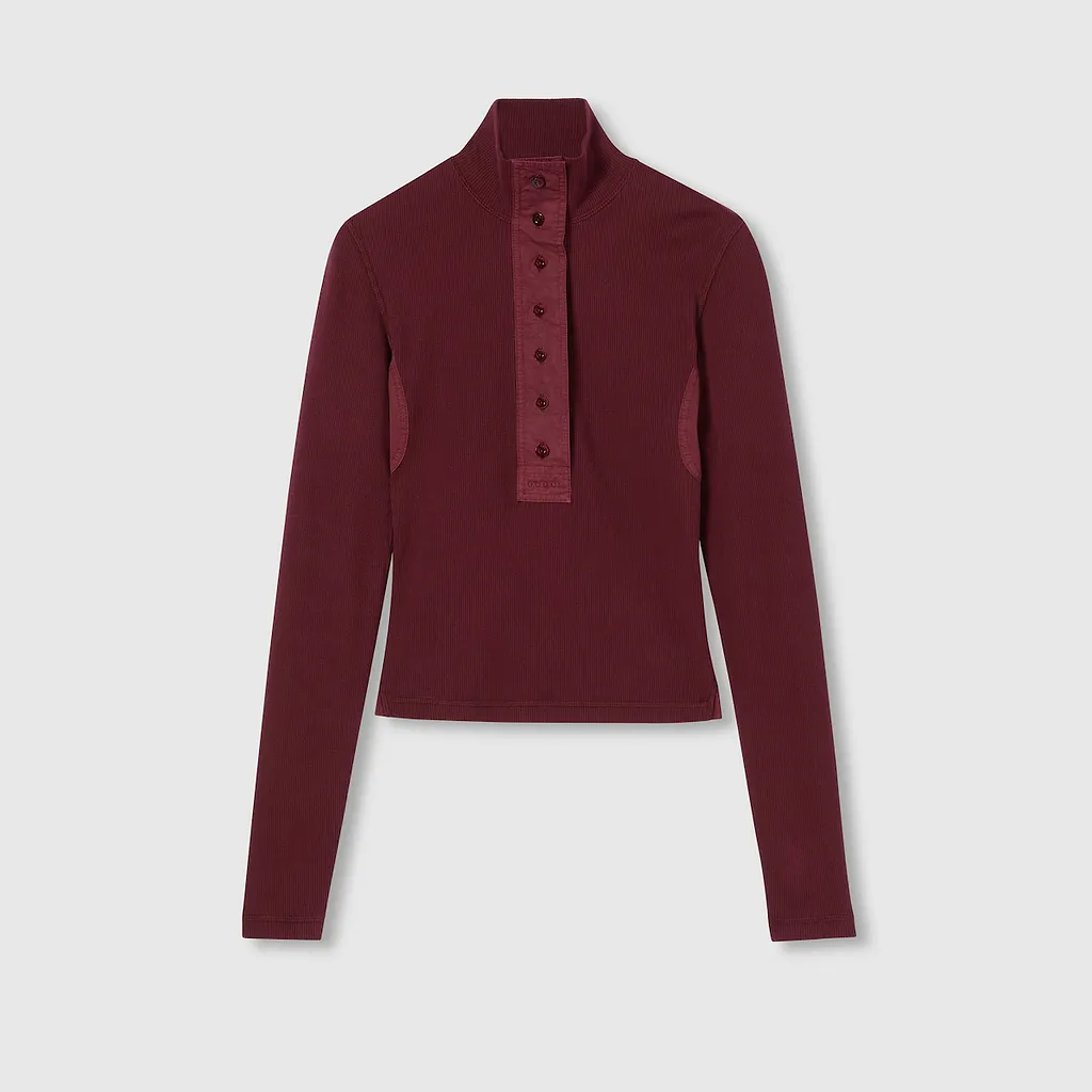 Cotton Rib Long-Sleeve T-Shirt