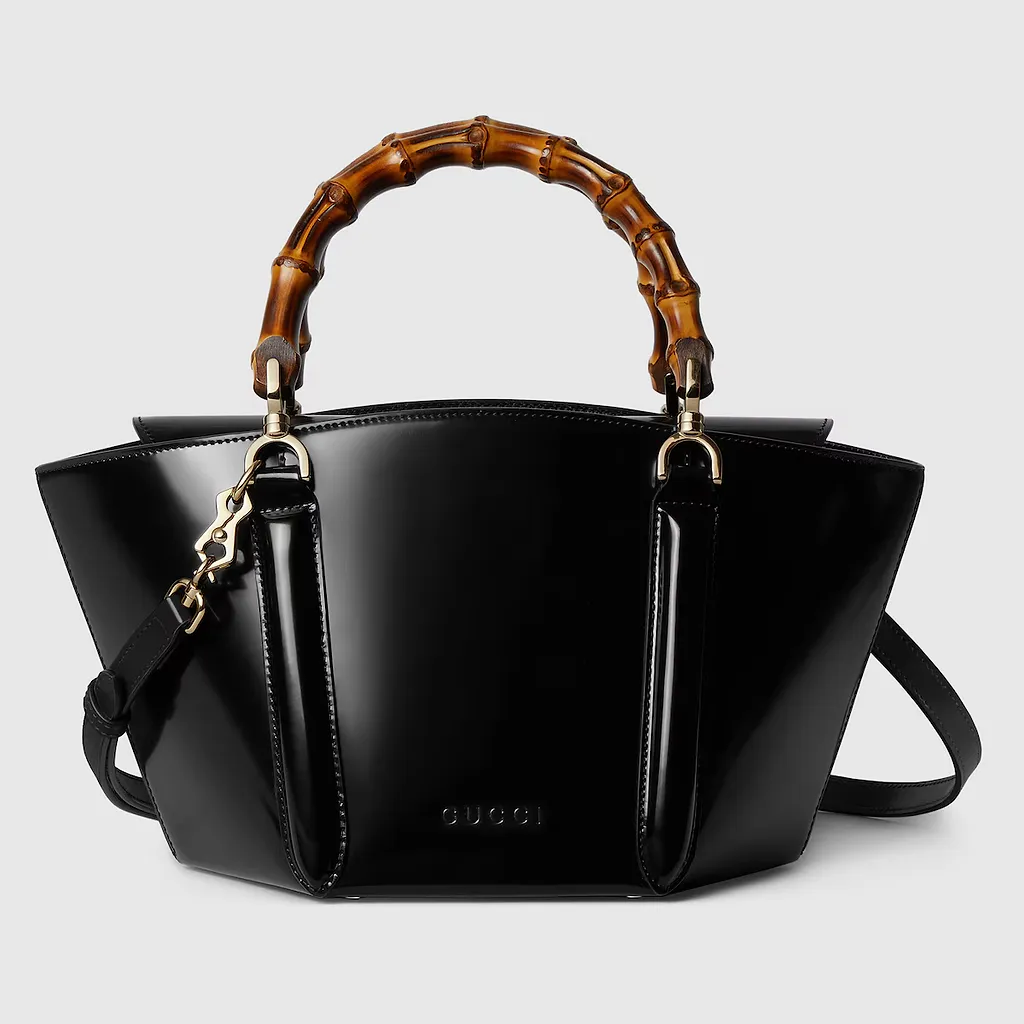 Small Bamboo Top Handle Tote Bag