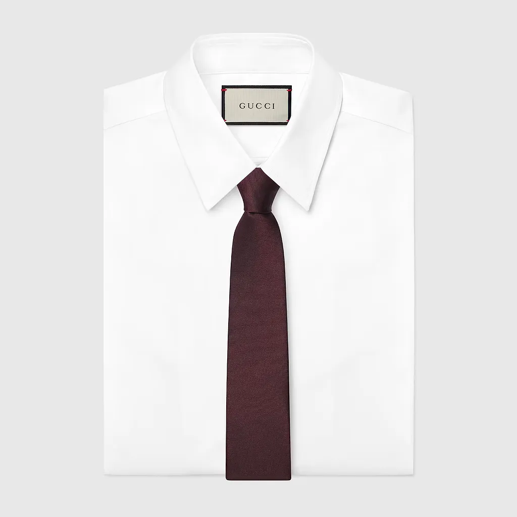 Silk Jacquard Tie With Gucci Crest