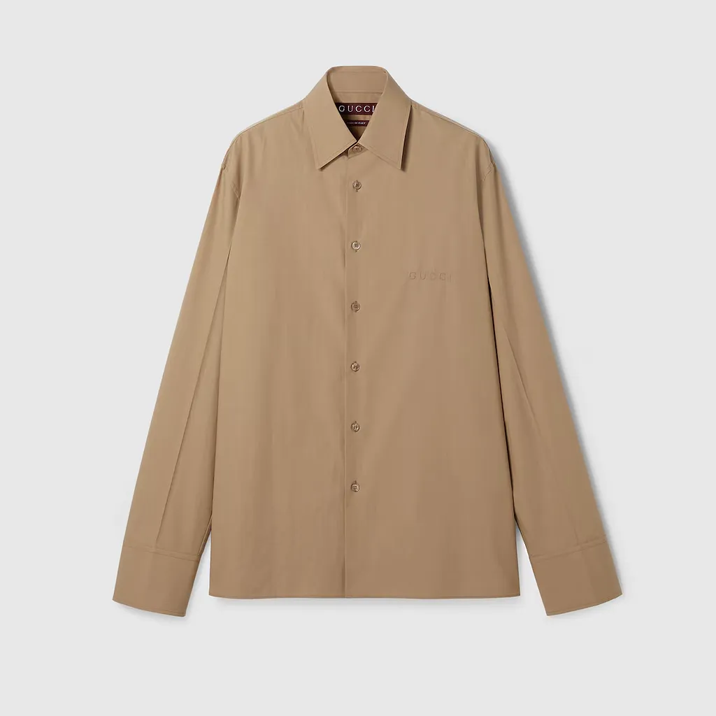 Embossed Cotton Poplin Shirt