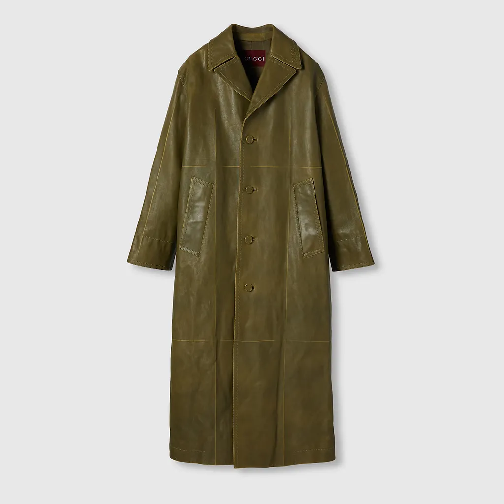 Leather With Bleached Effect Coat