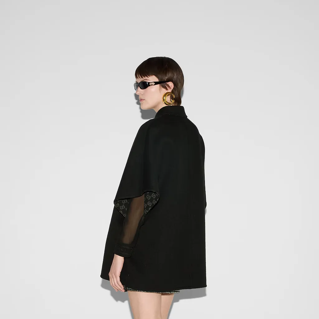 Reversible Gg Silk Wool Coat