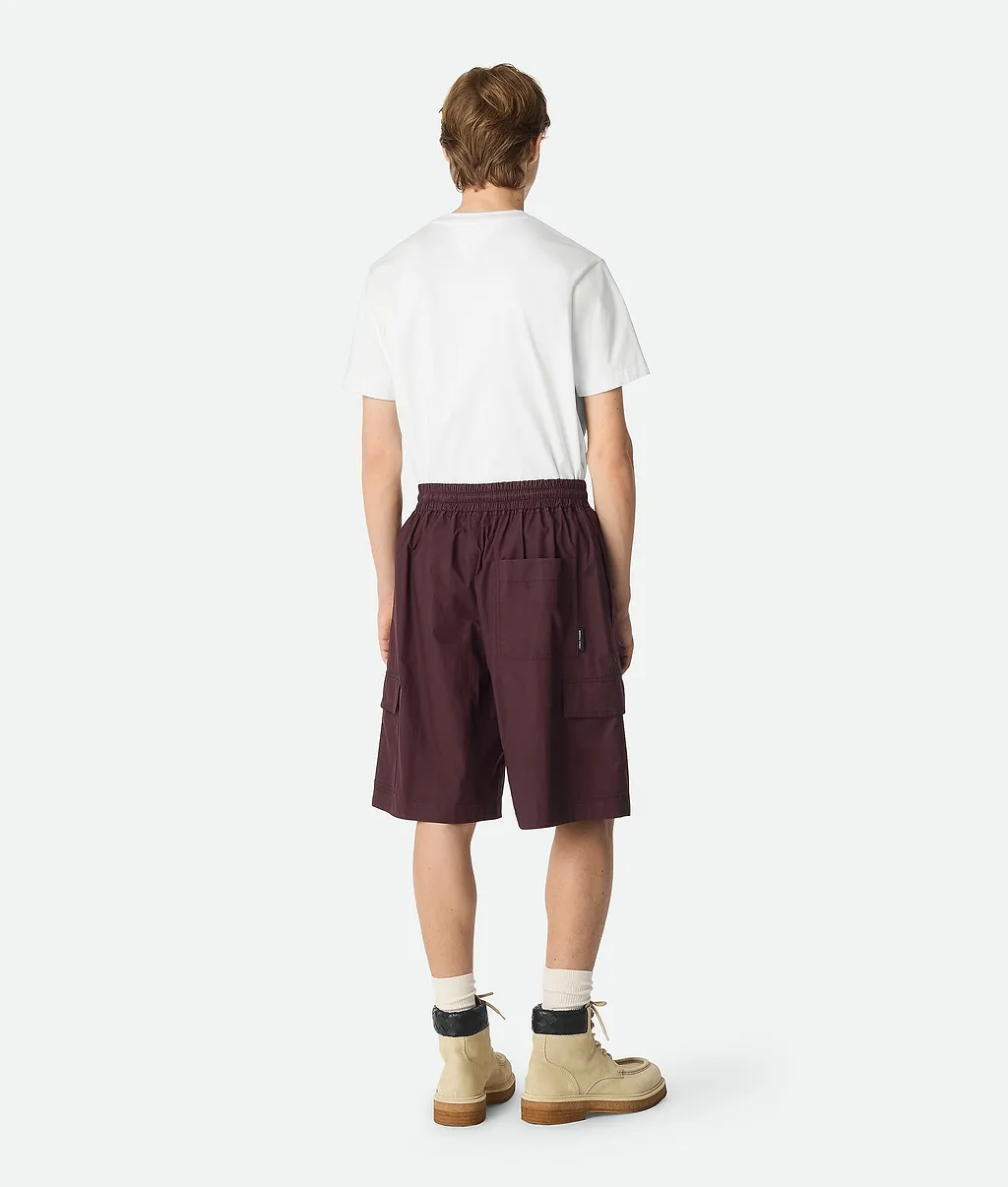 Resinated Cotton Cargo Shorts