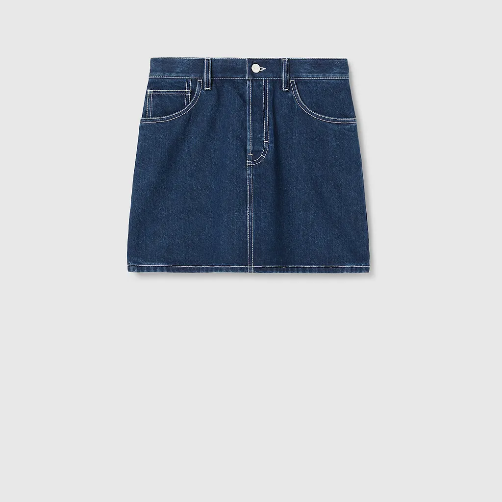 Mini Lasered Denim Skirt