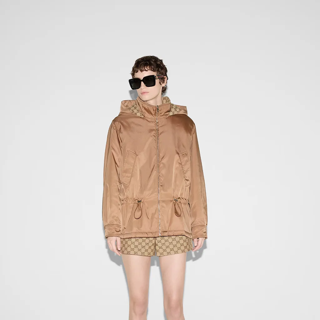 Gabardine Fine Nylon Bomber Jacket