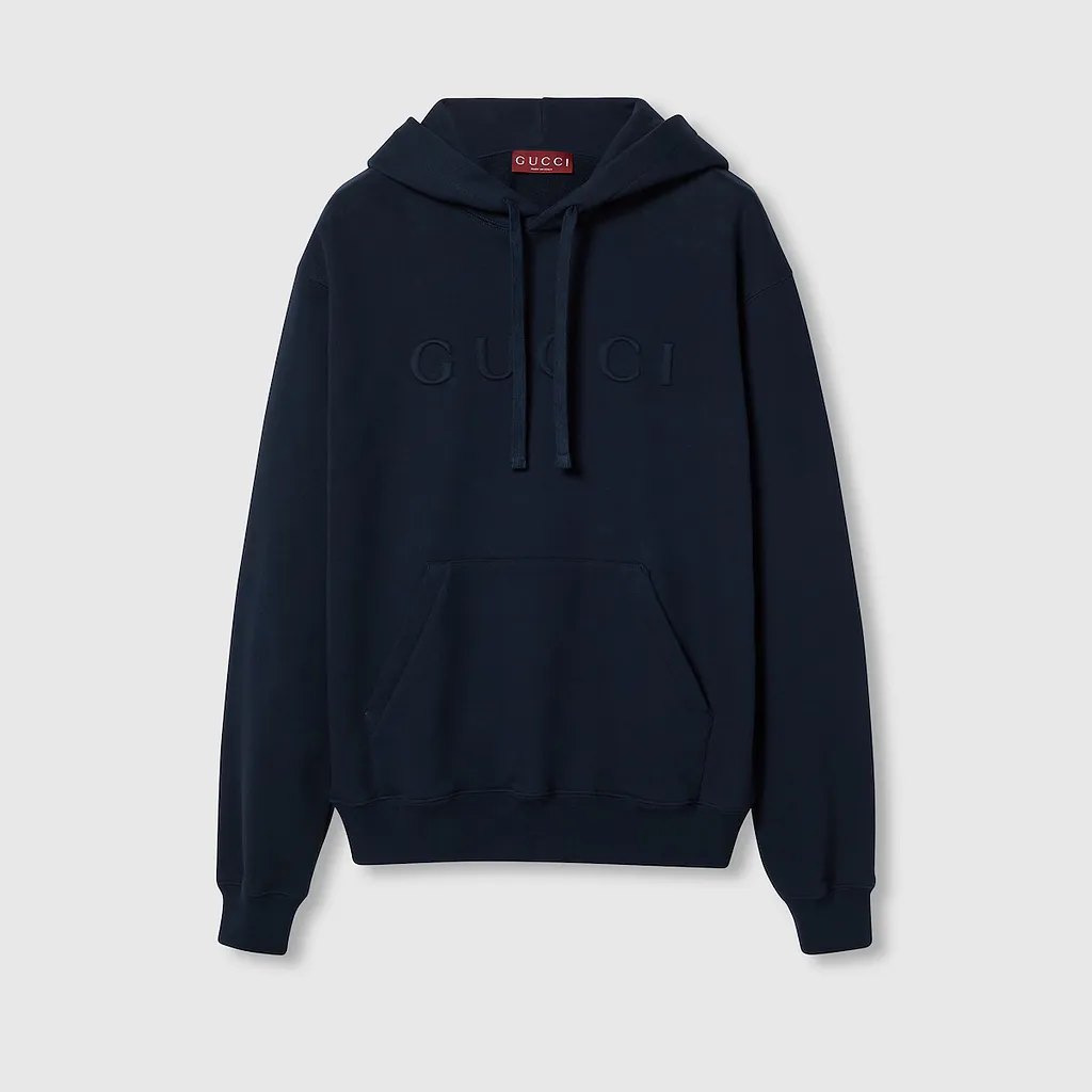 Embroidered Cotton Jersey Hooded Sweatshirt