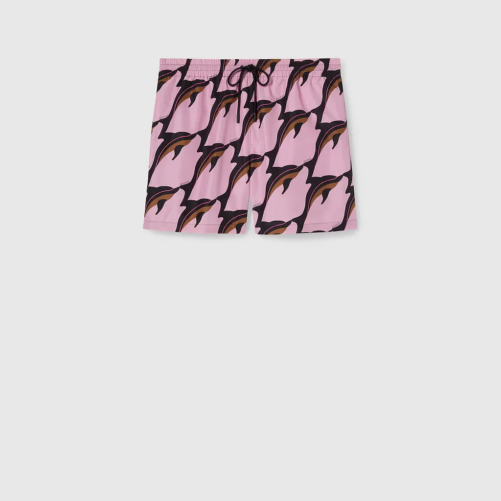 Printed Technical Poplin Swim Short