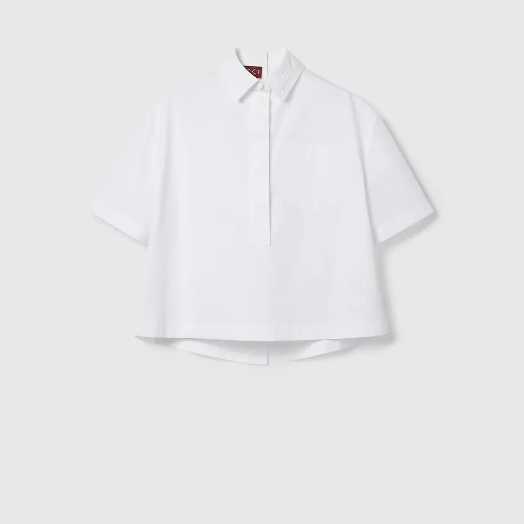 Embossed Cotton Poplin Shirt