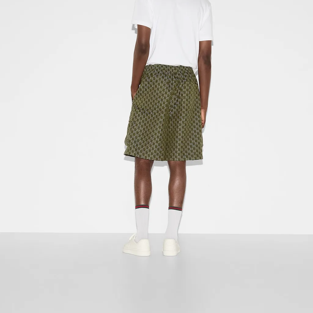 Cotton Jacquard Shorts With Gg Shadow