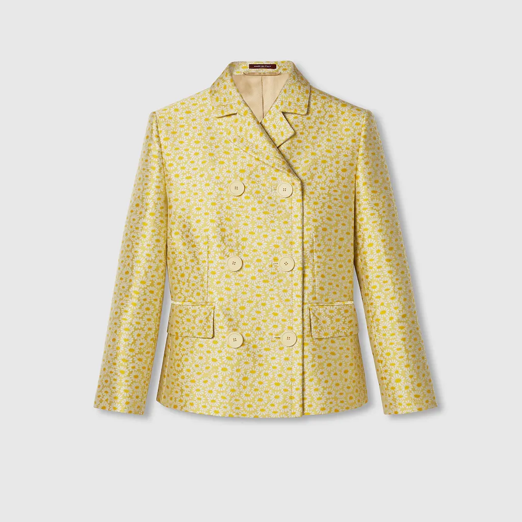 Silk Blend Floral Jacquard Jacket