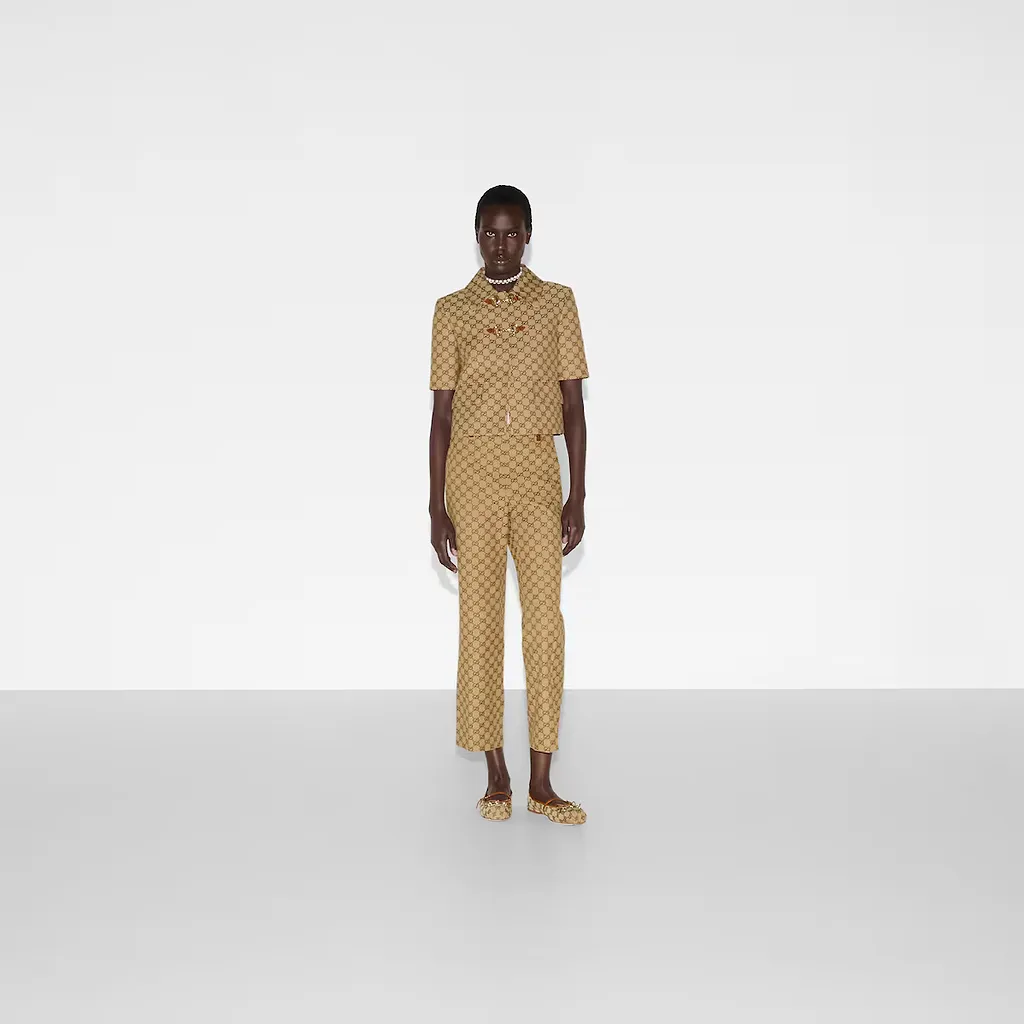 Gg Canvas Jacket With Horsebit