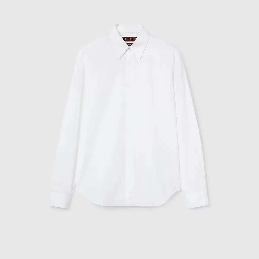 Cotton Poplin Shirt With Embroidery