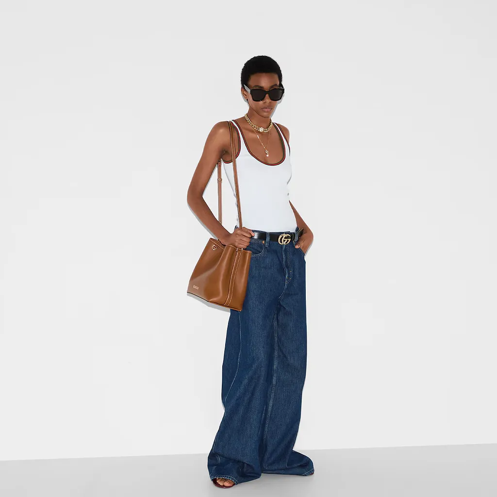Wide Leg Denim Trousers