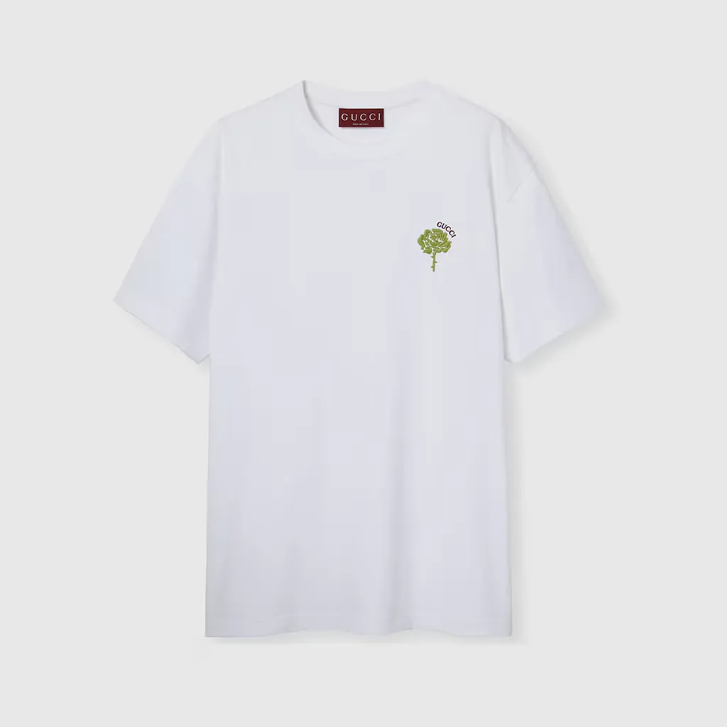 Cotton Jersey T-Shirt With Embroidery