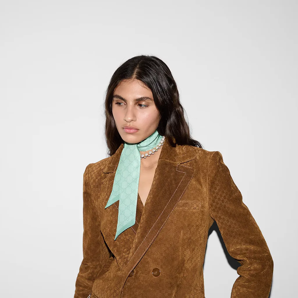 Printed Silk Neck Bow