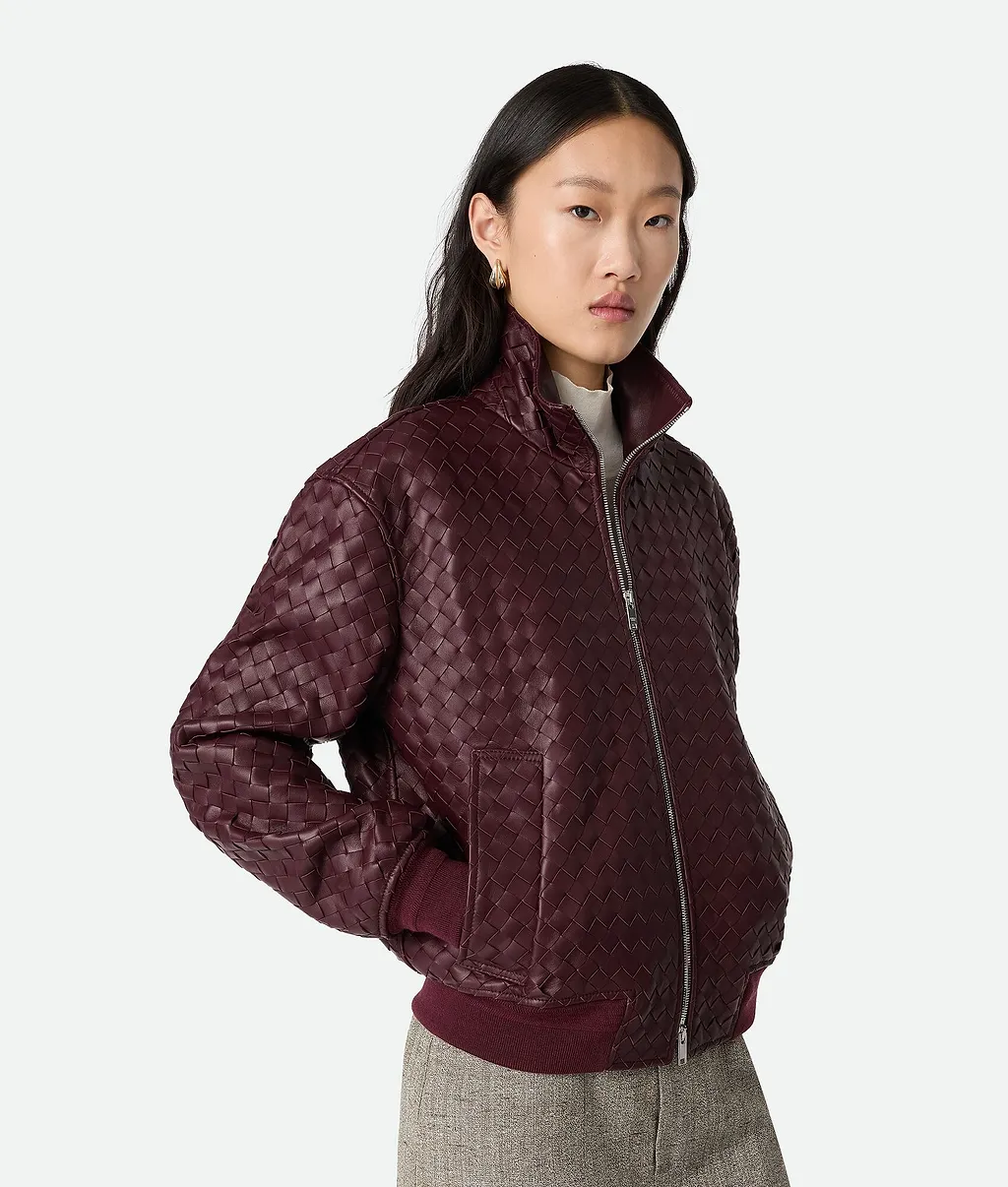 Intrecciato Leather Blouson