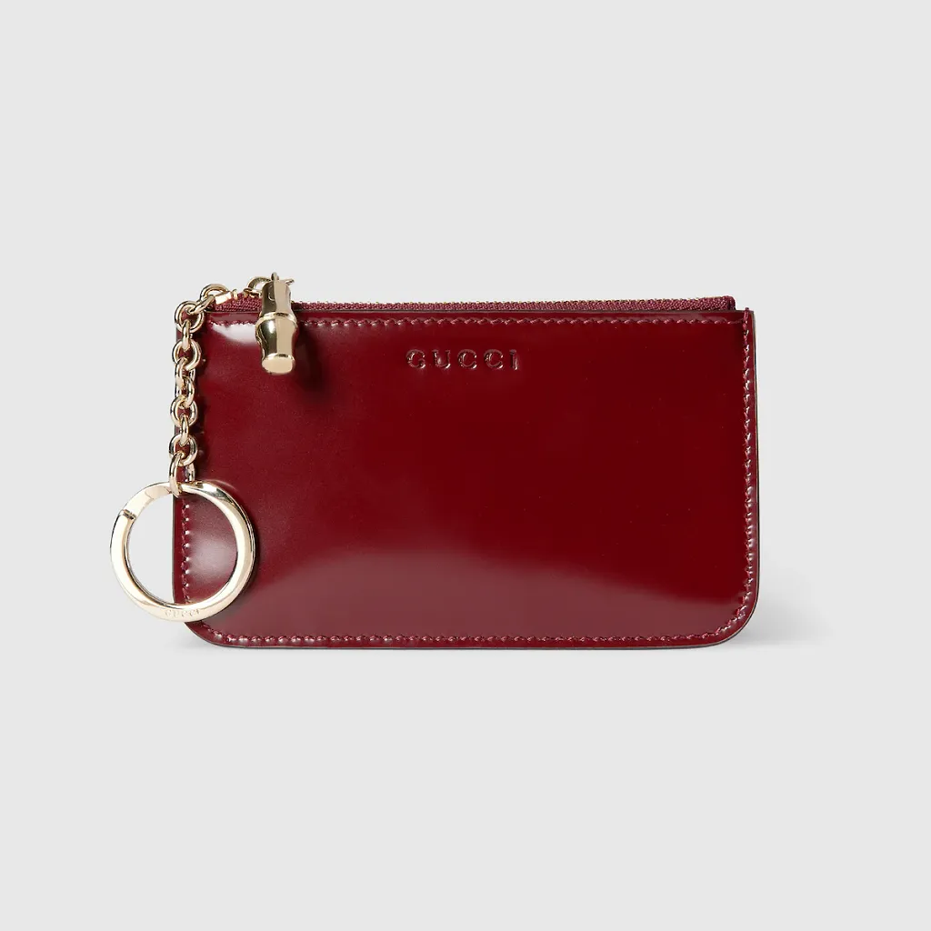 Zip Key Case With Bamboo