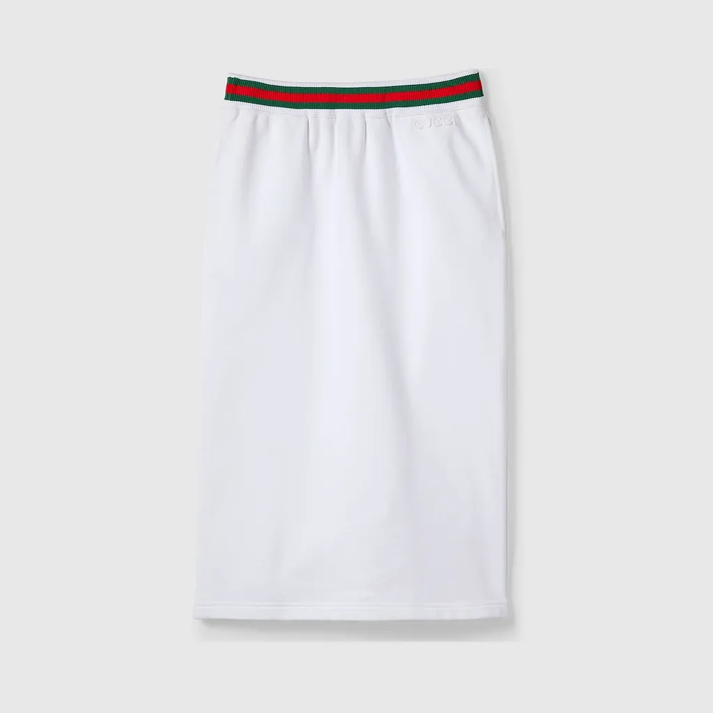 Cotton Jersey Skirt With Web