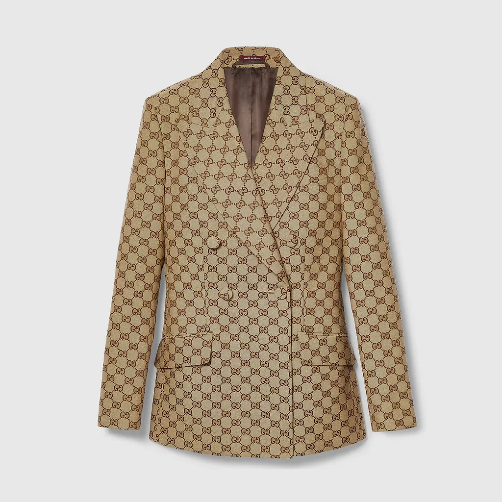 Double-Breasted Gg Canvas Jacket