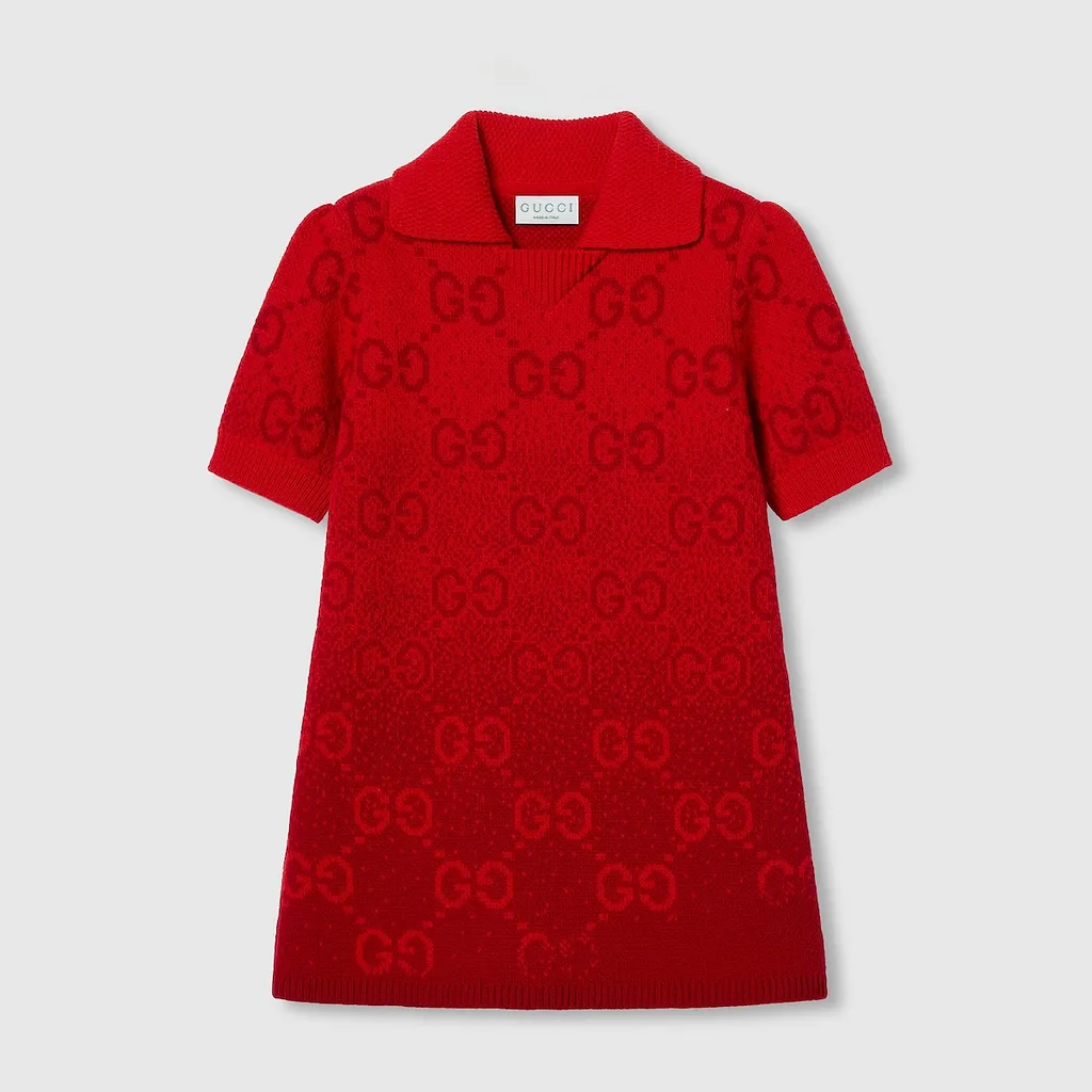 Children's Gg Wool Jacquard Dress