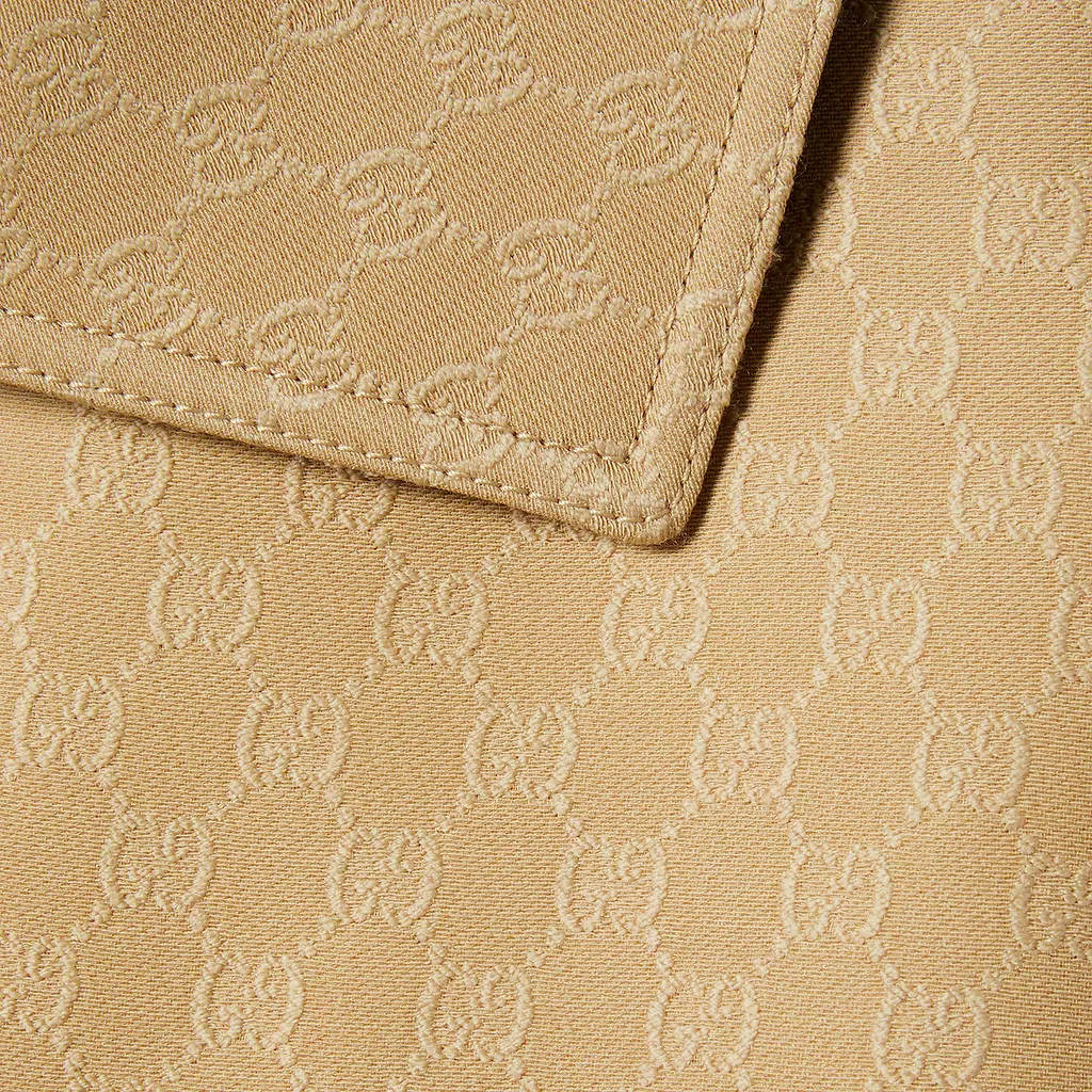 Gg CrÊPe Silk Wool Double-Breasted Coat