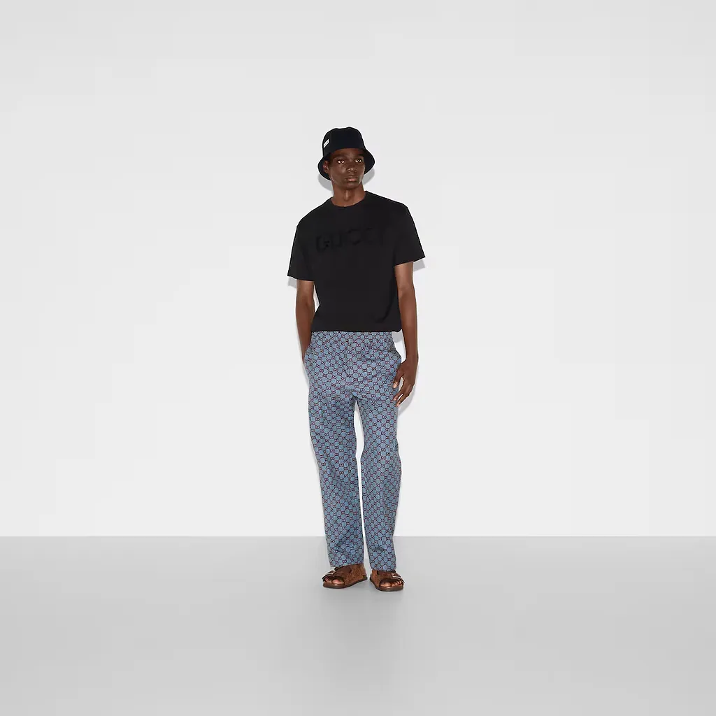 Gg Pied-De-Poule Wool Leisure Trousers