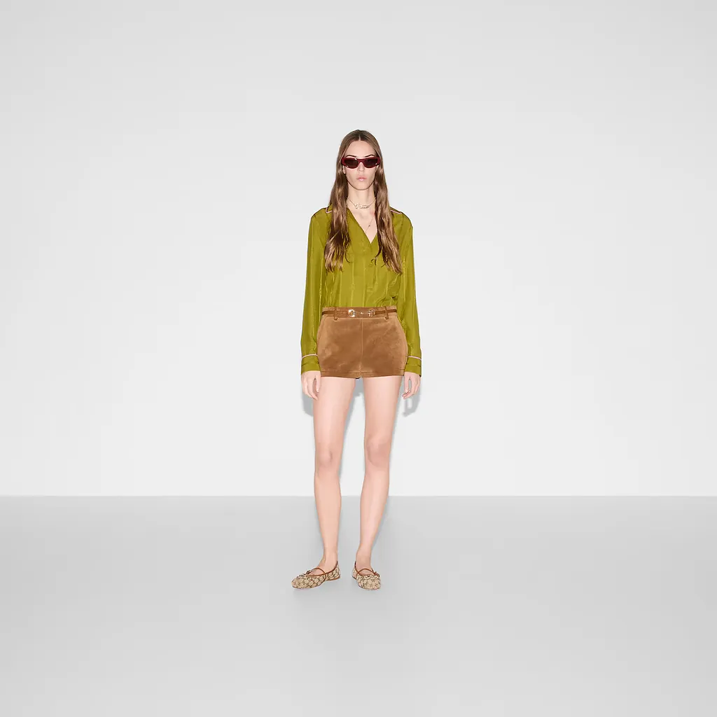 Chain And Belt Silk Jacquard Shirt