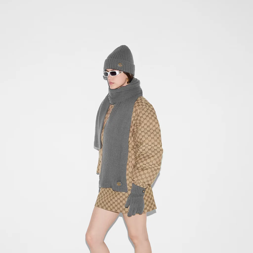 Wool Cashmere Hat With Double G