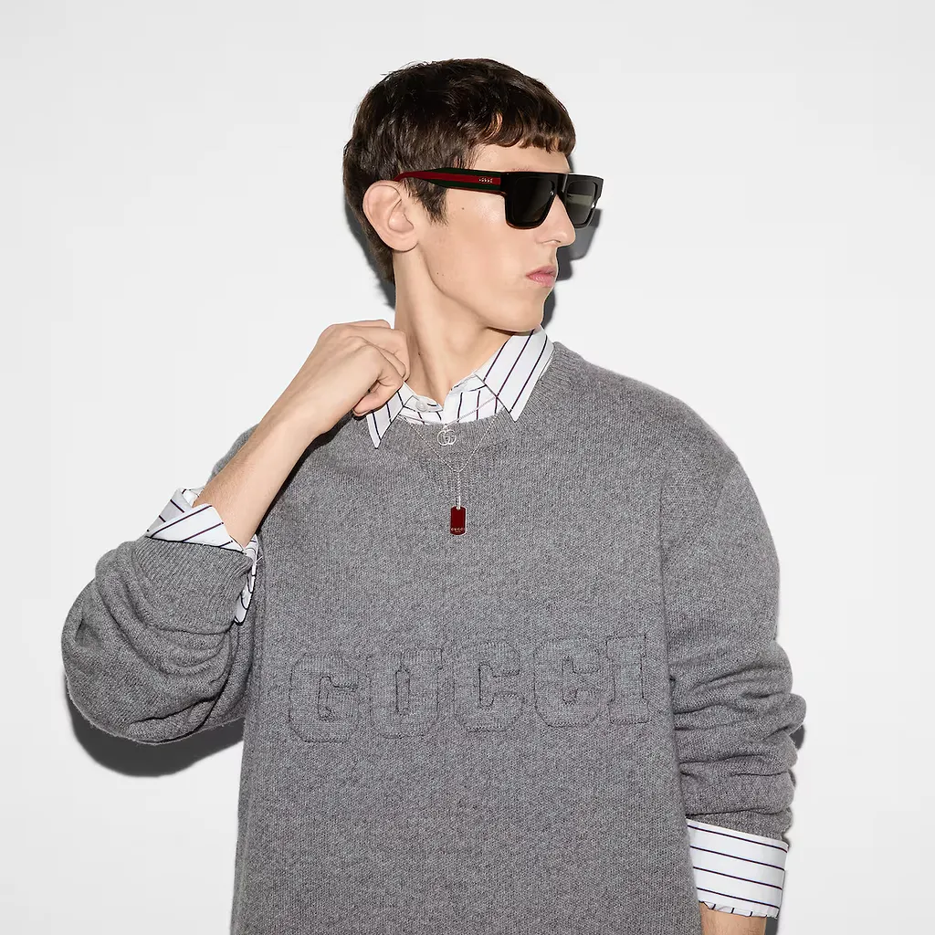 Embroidered Wool Knit Sweater