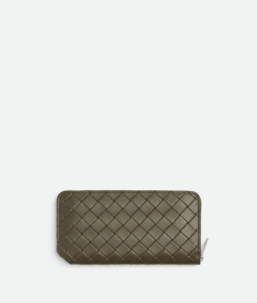 Intrecciato Stamp Zip Around Wallet