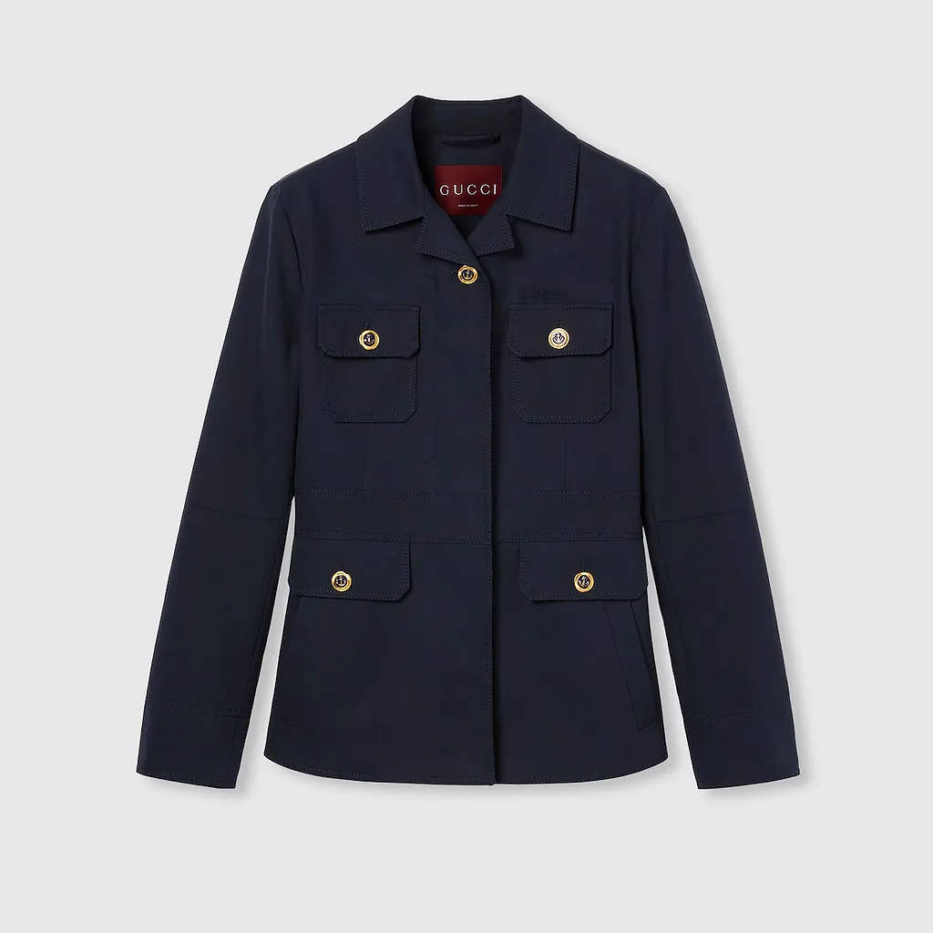 Cotton Canvas Jacket With Embroidery