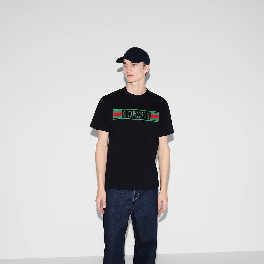 Cotton Jersey T-Shirt With Print