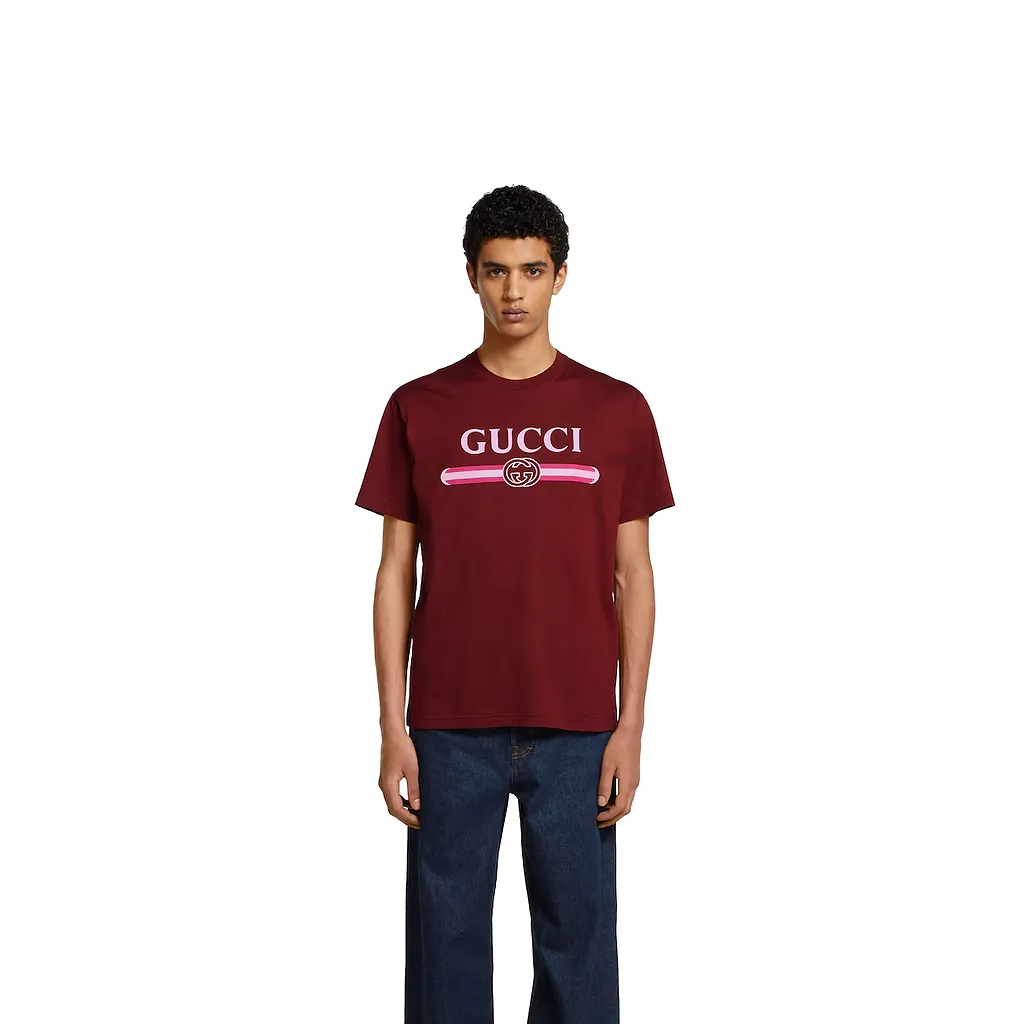 Cotton Jersey T-Shirt With Print
