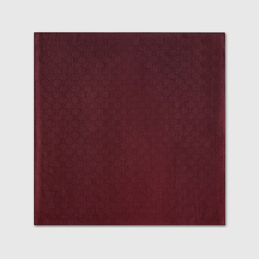 Gg Wool Silk Jacquard Shawl
