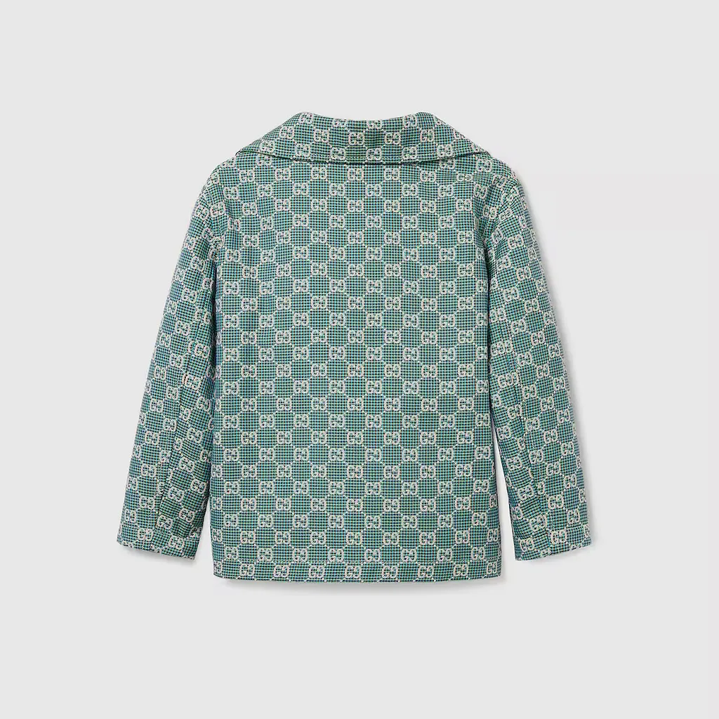 Children's Gg Cotton Houndstooth Jacket