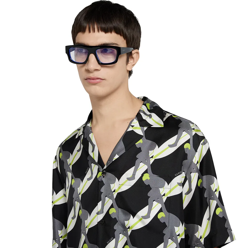 Printed Silk Bowling Shirt