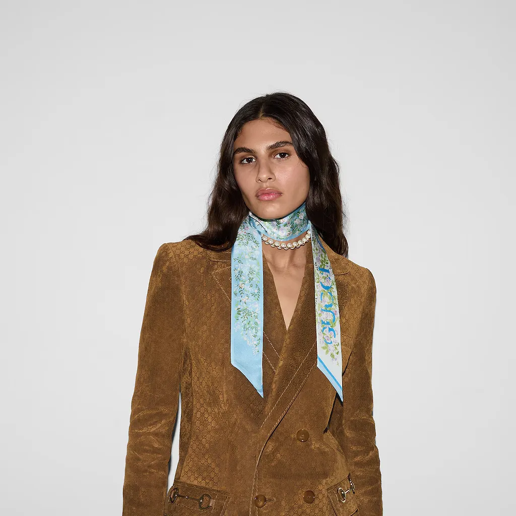 Printed Silk Neck Bow