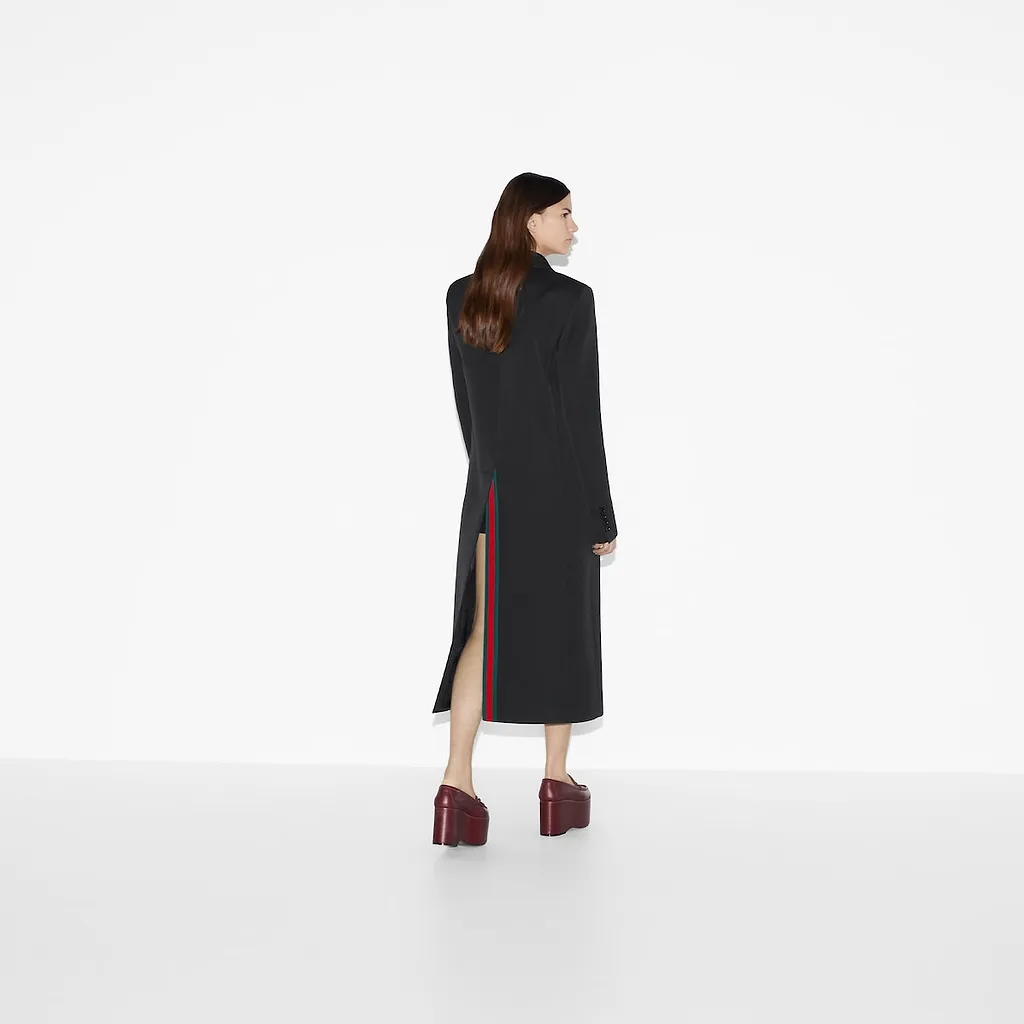 Double-Breasted Long Wool Coat