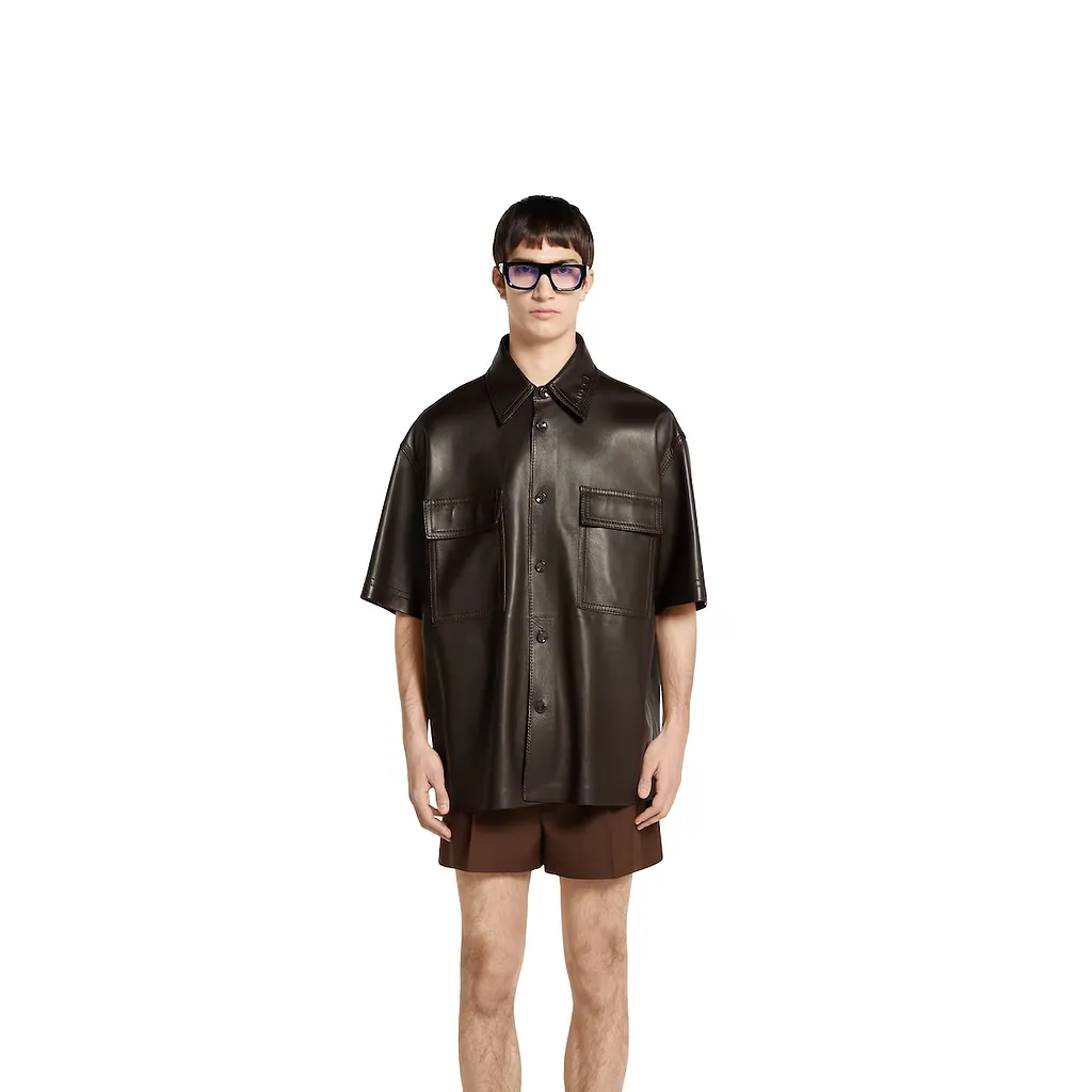 Embossed Plongè Leather Shirt