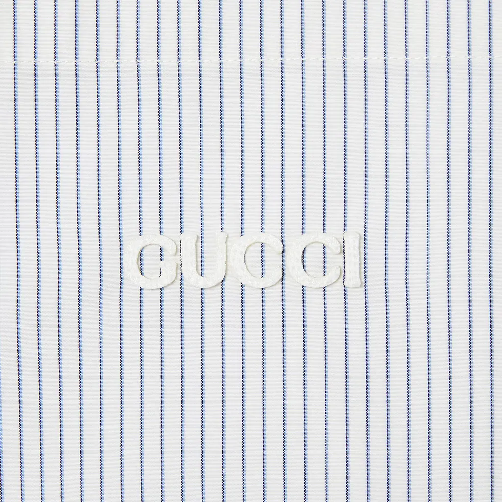 Embroidered Striped Cotton Shirt