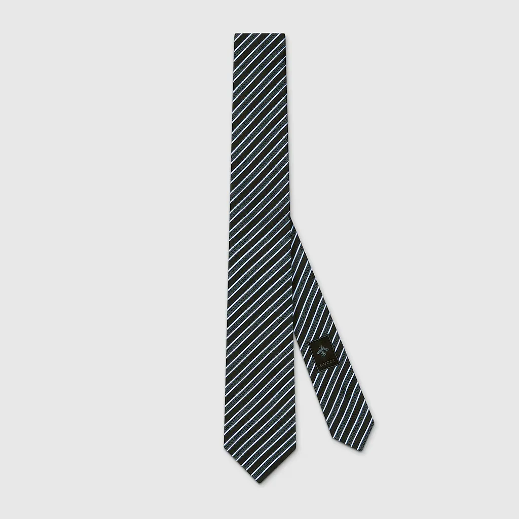 Striped Silk Jacquard Tie